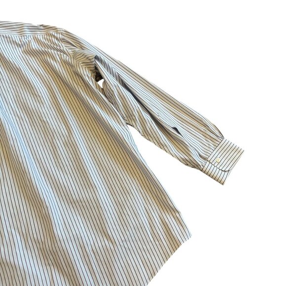 Brooks Brothers Classic Blue Brown Stripe Button-Down Dress Shirt Size 18 35 - Picture 8 of 12